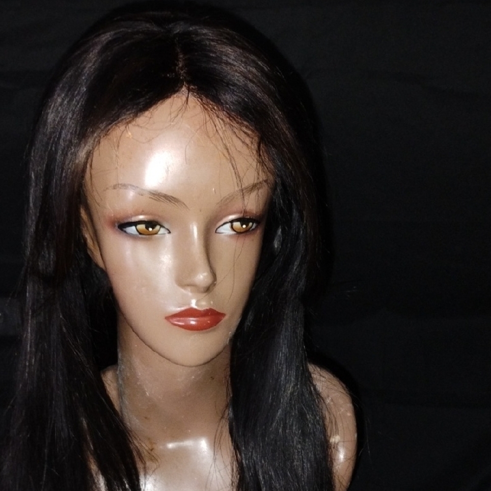 Black Human Hair Blend Wig (22") (Pls Read) - Picture 4 of 8
